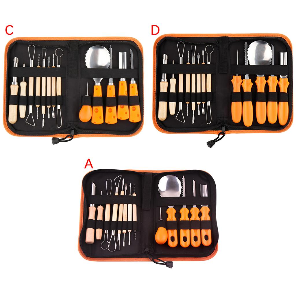 14 Pcs / Set Halloween Pumpkin Multifunction Kit Stainless Steel Cutting Tools