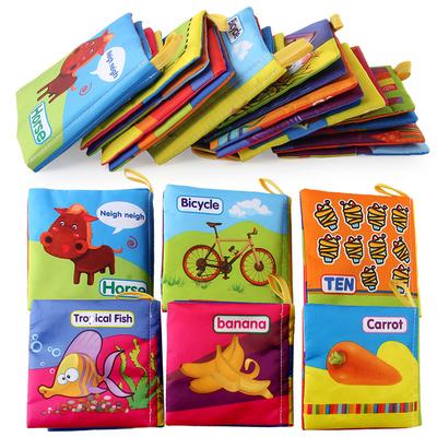 Baby Cloth Book Set Baby Science And Education Enlightenment Palm Book Traffic Ocean Animal Fruit Cognitive Toys
