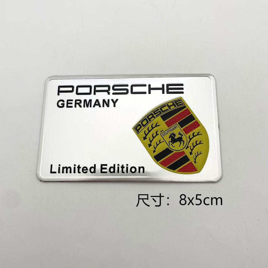 Car Styling 3D Aluminum Sticker Emblem Badge Decal Decoration For Porsche Cayenne Panamera Macan 718 911 918 944 Taycan Boxster IJCDF1