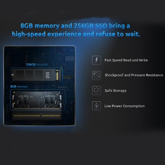 Bmax B3 Mini-PC Intel 11. Generation N5095 2,9 GHz 4-Core-Prozessor 8 GB RAM 256 GB SSD WiFi 6 Bluetooth 4.2 Dual HDMI