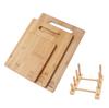 TAKEMI Bamboo Lightweight Cutting Board with Storage Stand Antibacterial, Quick-Drying, (4-Piece Set, TM-CB4P)