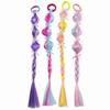 2PCS Colorful Children's Wig Braids Handmade Colorful Braided Hair Ties Wig Ponytail  Cosplay Use