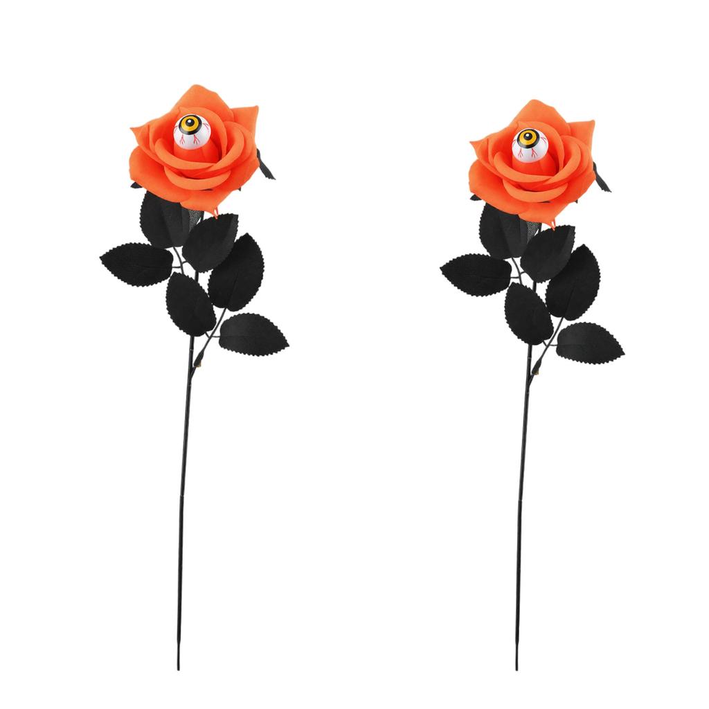 2 Halloween Eyeball Rose Bouquet for Party Table Vase Decoration