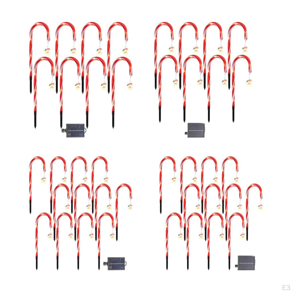Candy Cane Solar Lights Christmas LED Lamps Decor Lighting Pathway Crutch Light for