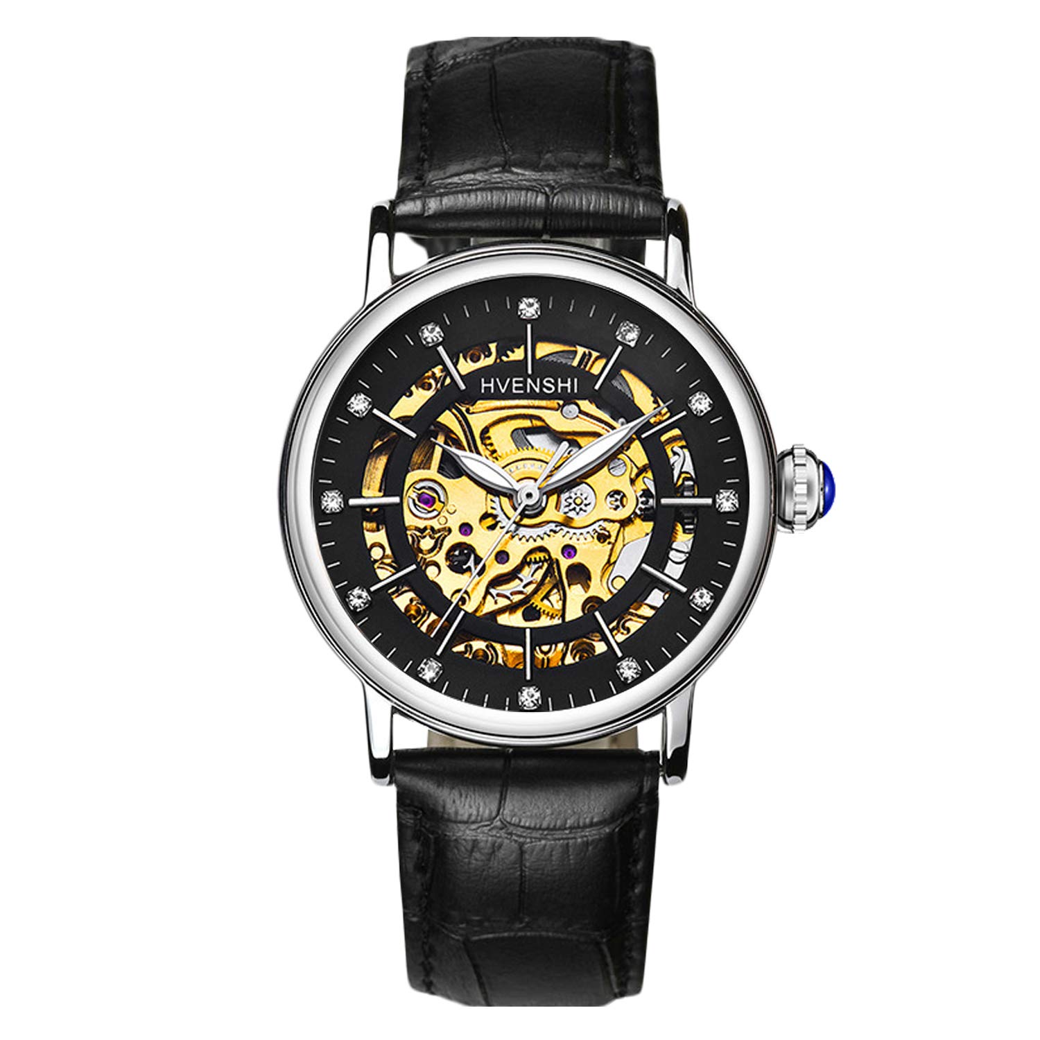

RORIOS a popular is a stylish leather mechanical automatic watch with a luminous clover skeleton design and hollow business Available in watch,
