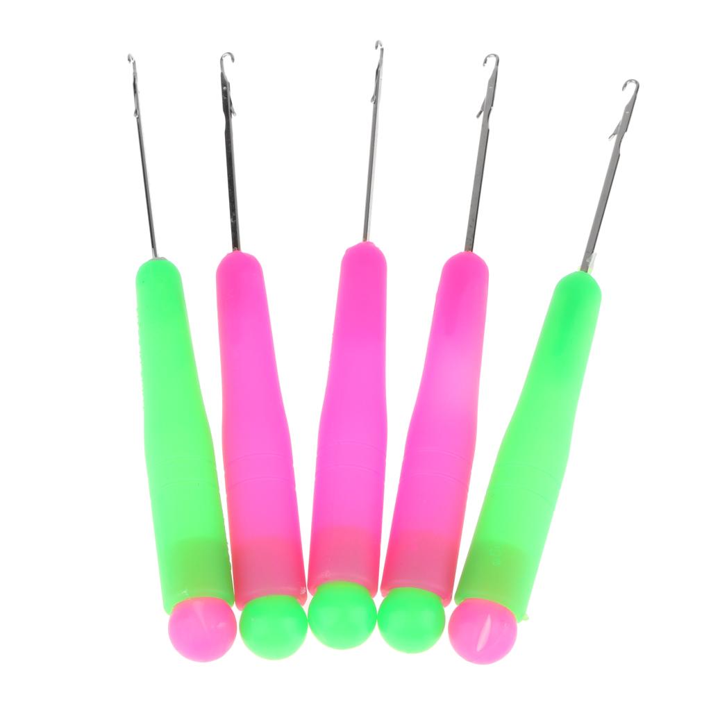 Buy 5 Plastic Handle Latch Hook Crochet Needle for Micro Beads Hair