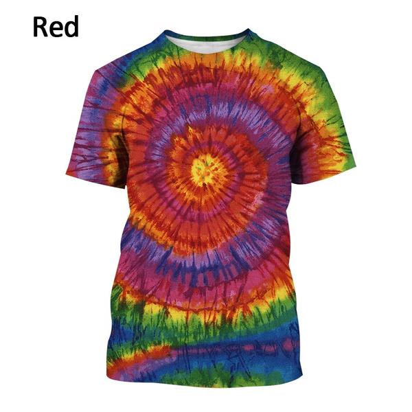 

Популярна чоловіча футболка з принтом Tie Dye, топ з короткими рукавами, 3D, повсякденна вулична чоловіча футболка, велика футболка, чоловічий вінтажний одяг XXXL небо синє кольору
