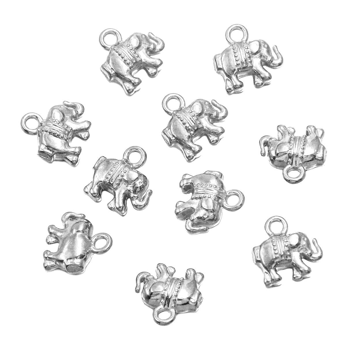 Stainless Steel Animal Charm Pendants: Elephant, Seashell & Snail, 2 Colors, 4 Styles 1 piece