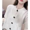 Luxurious Long-Sleeve Bow Button Knit Cardigan for Women - Spring/Autumn 2024 Collection