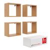 Cube Wall Hanging Shelves, 4 Pieces - No. 30 White