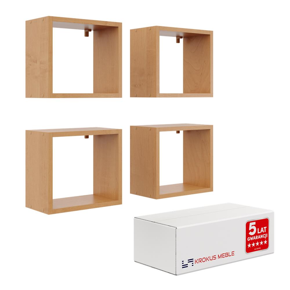 Cube Wall Hanging Shelves, 4 Pieces - No. 30 White