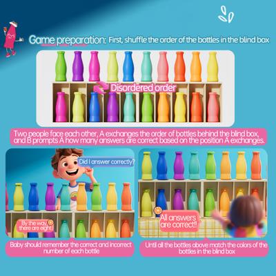 1 Set Bottle Color Matching Toy with 10/20 Colorful Bottles Children Toddlers Boys Girls Memory Training Bottle Color Match Educational Board Game