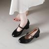 Fashion Women's Mary Jane Shoes 2025 Spring Autumn New Fashion Slip On Elegant Medium Heel Shoes Luxury Comfortable Party Leather Shoes