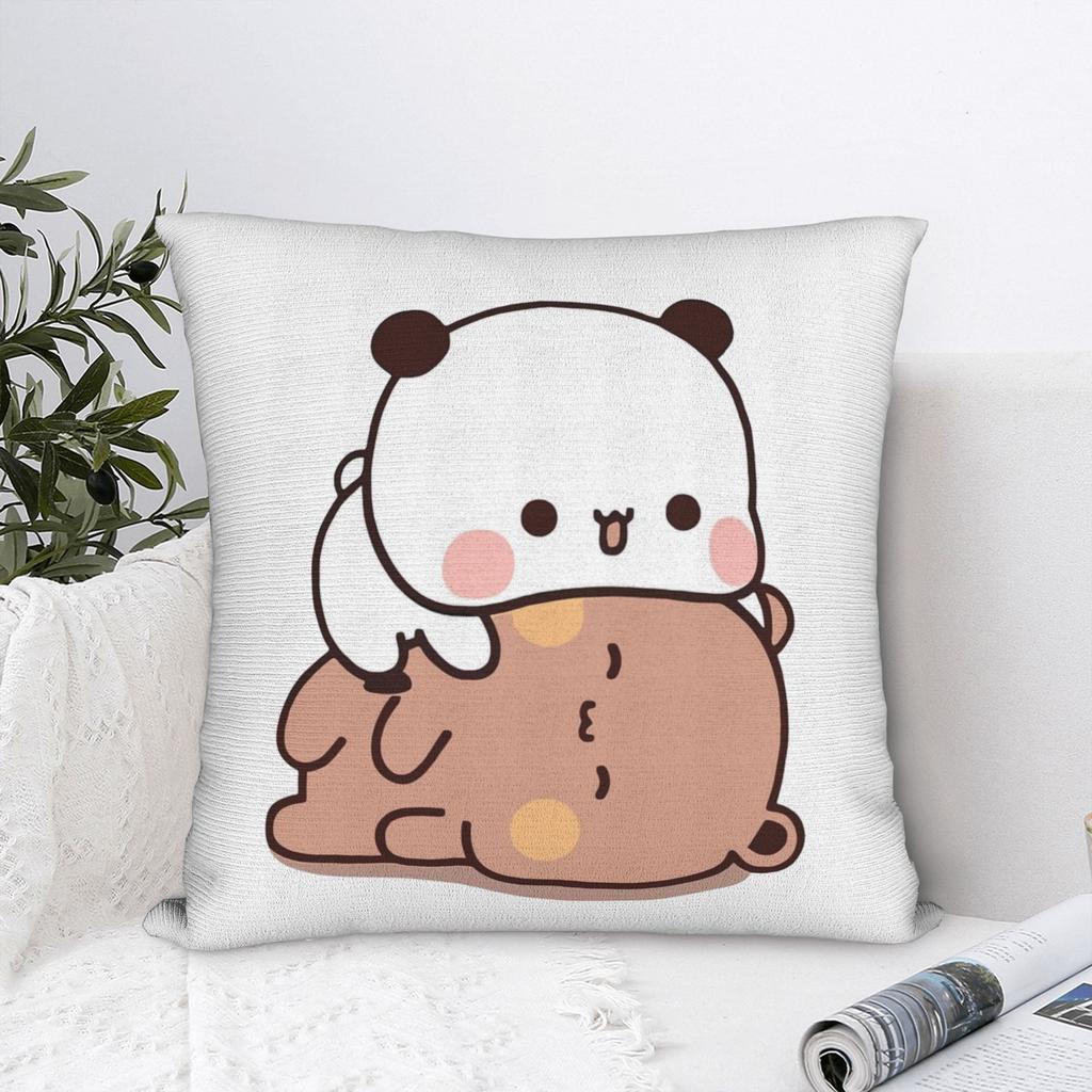 Bubu Dudu Playing Square Pillow Covers Polyester Room Panda Bear Cushion Cover Cool Decorative Pillow Cover 4545