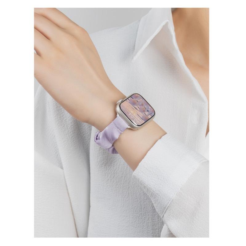 INS Chiffon Ice Silk Elastic Scrunchie Strap For Samsung Galaxy Fit3 SM-R390 Slim Girl Band Loop Bracelet For Galaxy Fit 3