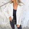 Spring Summer European American Clothing New Fashion Casual Foreign Style Blazers Solid Color Lace Shirt Suit for Women