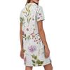 Women's Casual Fashion Stand Collar Floral Print Short Sleeve Dress