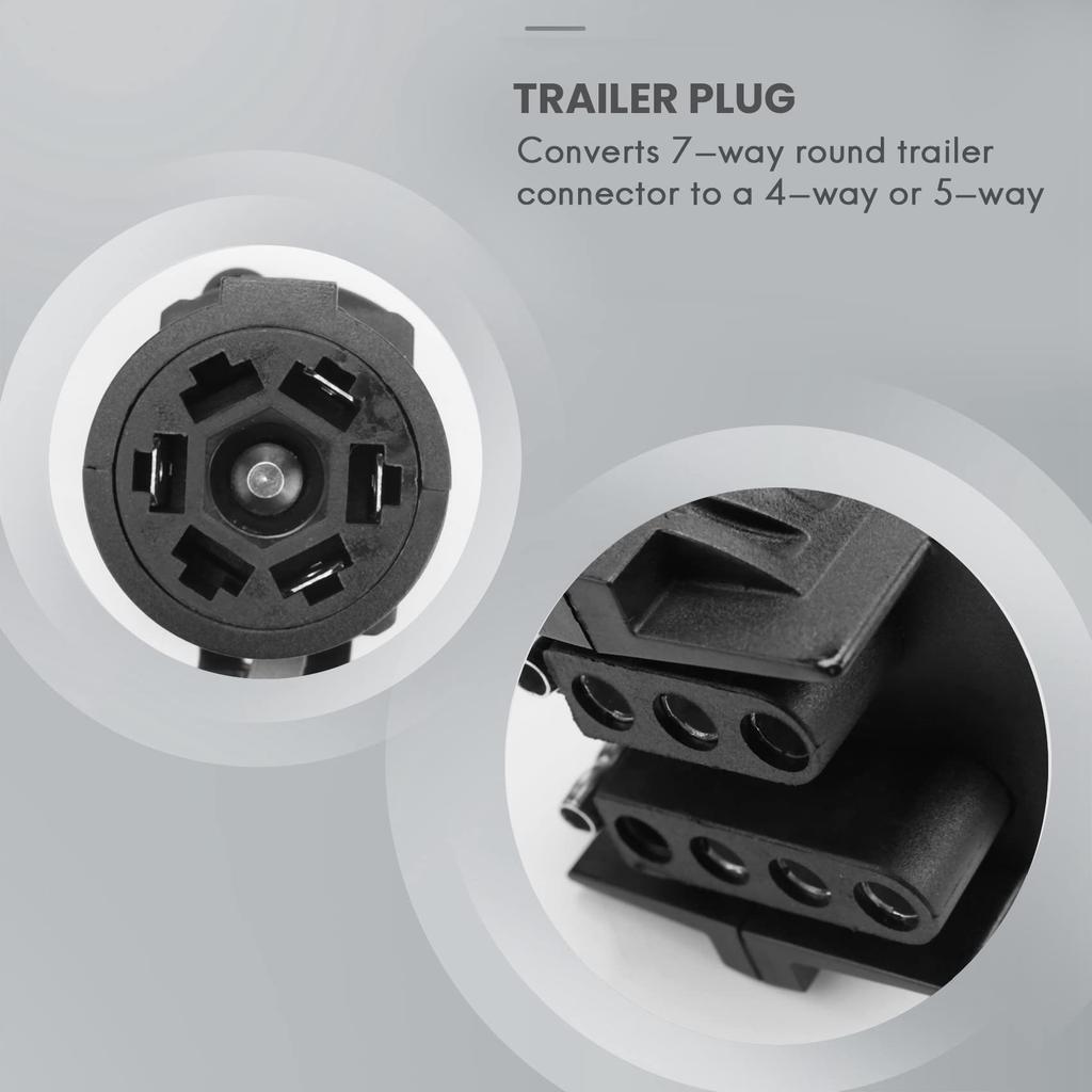URCELYT Trailer Light Adapter 7 Pin Round To 4 Pin