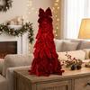 Weicher Samt-Schleifen-Weihnachtsbaum Handgemachtes Bastelwerk Feiertags-Tischdekoration Schleifenbaumturm Hochzeit