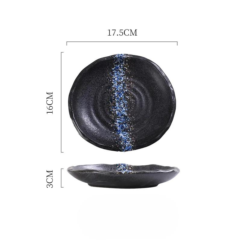 Japanese and Korean Ceramic Plates Irregular Dishes Sushi Snack Plates Household Small Dishes Creative Restaurant Tableware