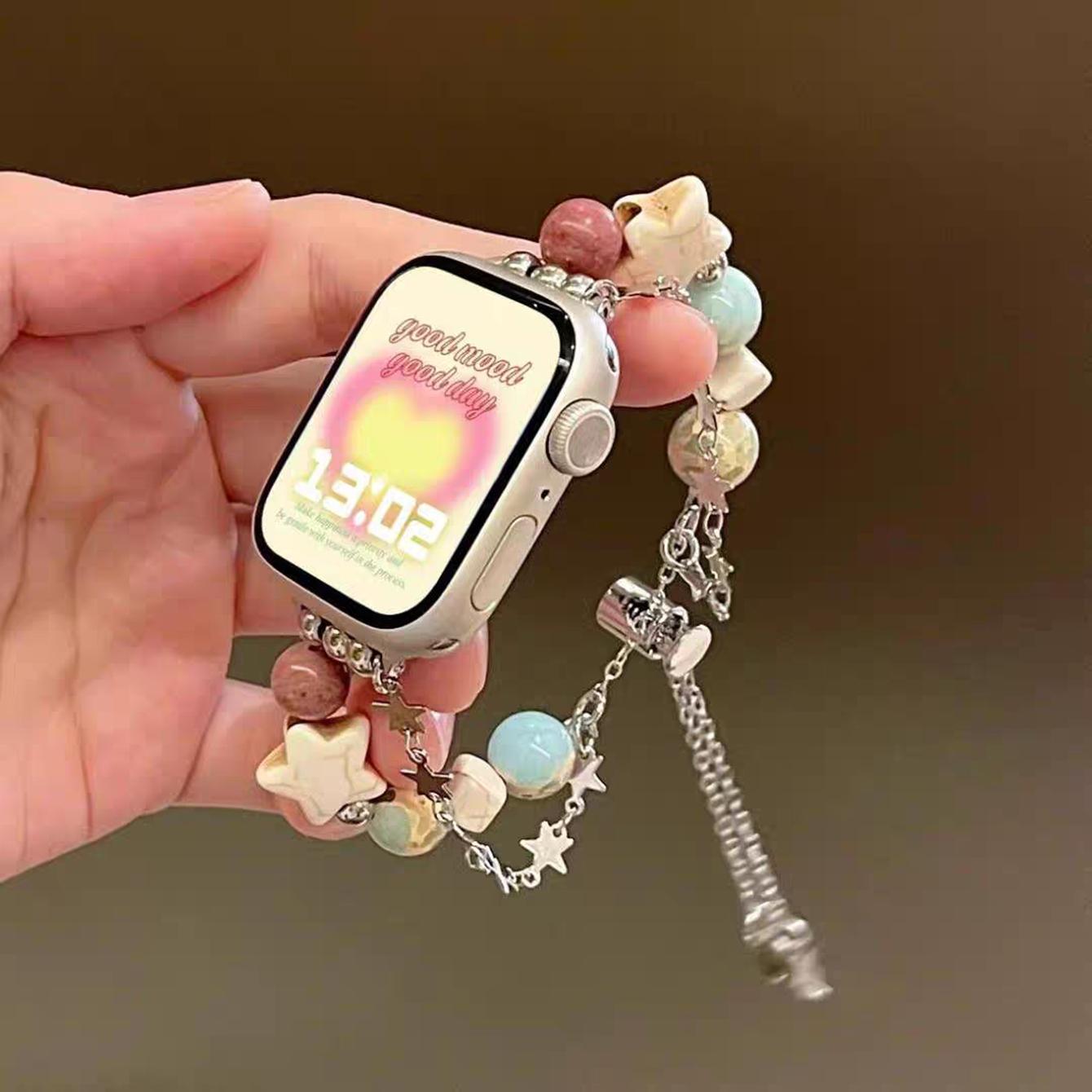 

New Stone Link strap For Apple Watch band women Series Ultra 11/10/9/8/7/6/5/4/3/2/1 SE 38mm 40mm 41mm 42mm 44mm 45mm 46mm 49mm S10 S11 42mm