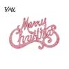 Store Window Holiday Decor Merry Christmas Letter Sign for Tree, Glitter Plastic Hanging Gift Packaging Accessories Ornaments, Sparkling Letters