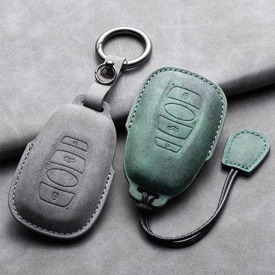 Leather Car Key Case Cover Holder Keychain Shell for Toyota Vellfire Alphard 30 Series Previa Tarago 5 6 Remote Key Protection