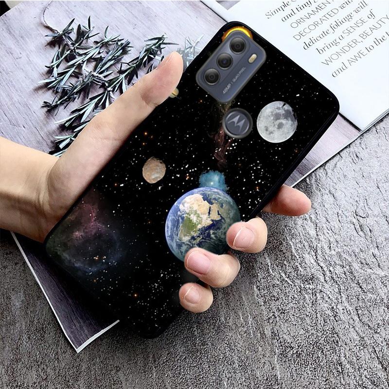 Moon Stars Space Astronaut Phone Case for Motorola Moto G22 G60 G52 G9 G7 Plus G8 Power G100 G Stylus G30 G10 GPure