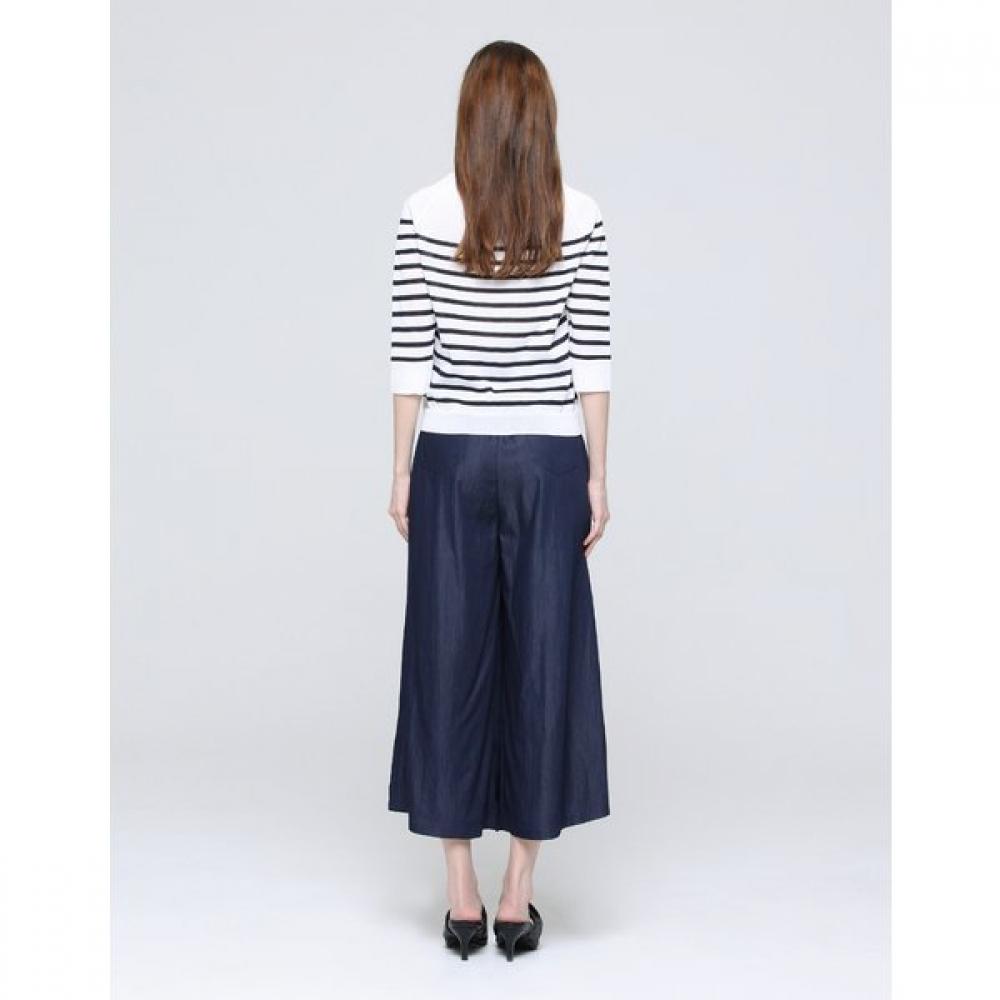 Son Jung Wan Women Boat Neck Embroidery Stripe Knit Zkn6262151