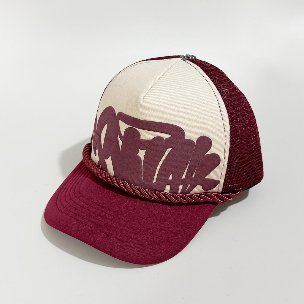 Syna Marca Trendy Ricamo Lettere Rete Cappellino da Baseball Per Uomo e Donna Versatile Traspirante Cappellino Protezione Solare Coppia Tendenza Moda