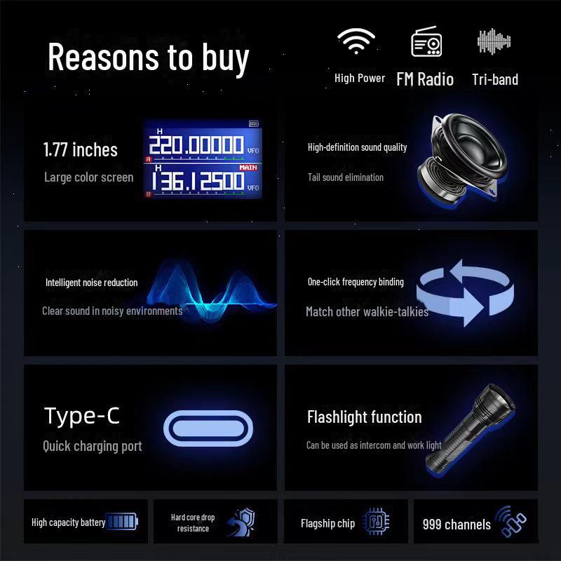 Baofeng UV-5RH High-Power 10W Handheld Walkie-Talkie for Outdoor and Self-Driving Adventures