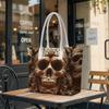 Gothic Skull Print Large Tote Bag Casual Shoulder Bag for Daily Use