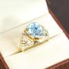 Aquamarine Oval Cut Gemstone With 925 Sterling Silver Ring For Men's #A752 JL375659092832