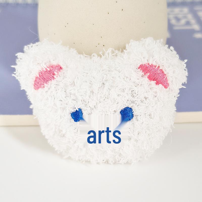 Cute Bear Head Plush Keychain Accessory with DIY Craft Supplies