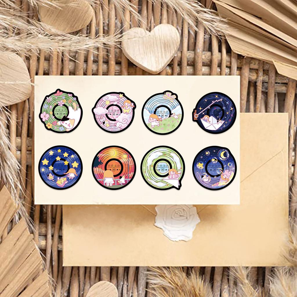50 Girls' Records Fantasy Dream Graffiti Stickers Guitar Laptop Suitcase DIY Waterproof Stickers