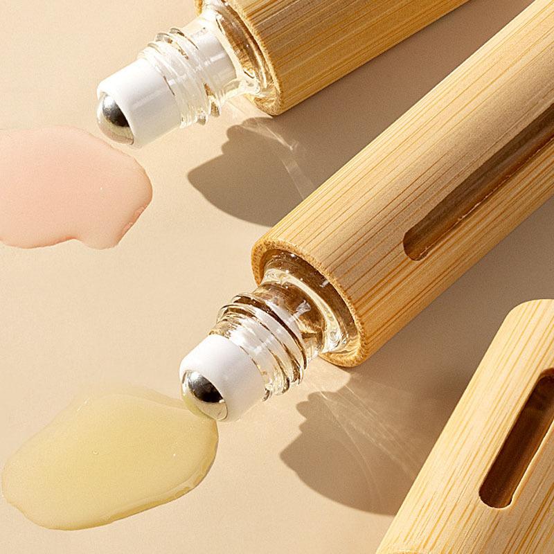 5ml 10ml Bamboo Wood Bottle Perfume Empty Oil Bottle Stainless Roll On Ball Perfume Aromatherapy Bottle Oil Roller Bottle