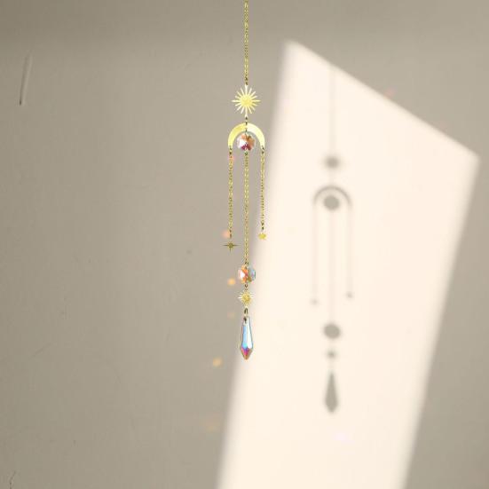 Yousheng Faux Crystal Sun Catchers Prismatic Wind Chimes Rainbow Prisms Hanging Ornaments for Home Balcony Garden Decor