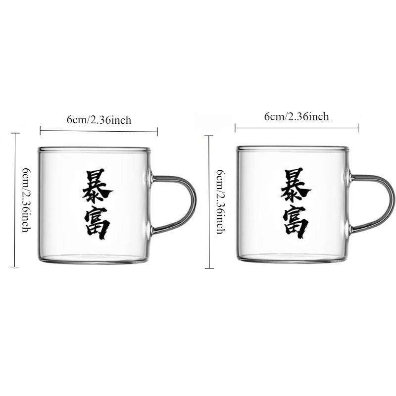 New Chinese-style Small Tea Cups Classic Small Tea Cup with Handle Kung Fu Tea Mug Drinking Glasses Cup Suitable for Gift Giving