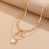 Butterfly Pendant Clavicle Chain Bohemian Style Metal Choker Multilayer Necklace  Vacation
