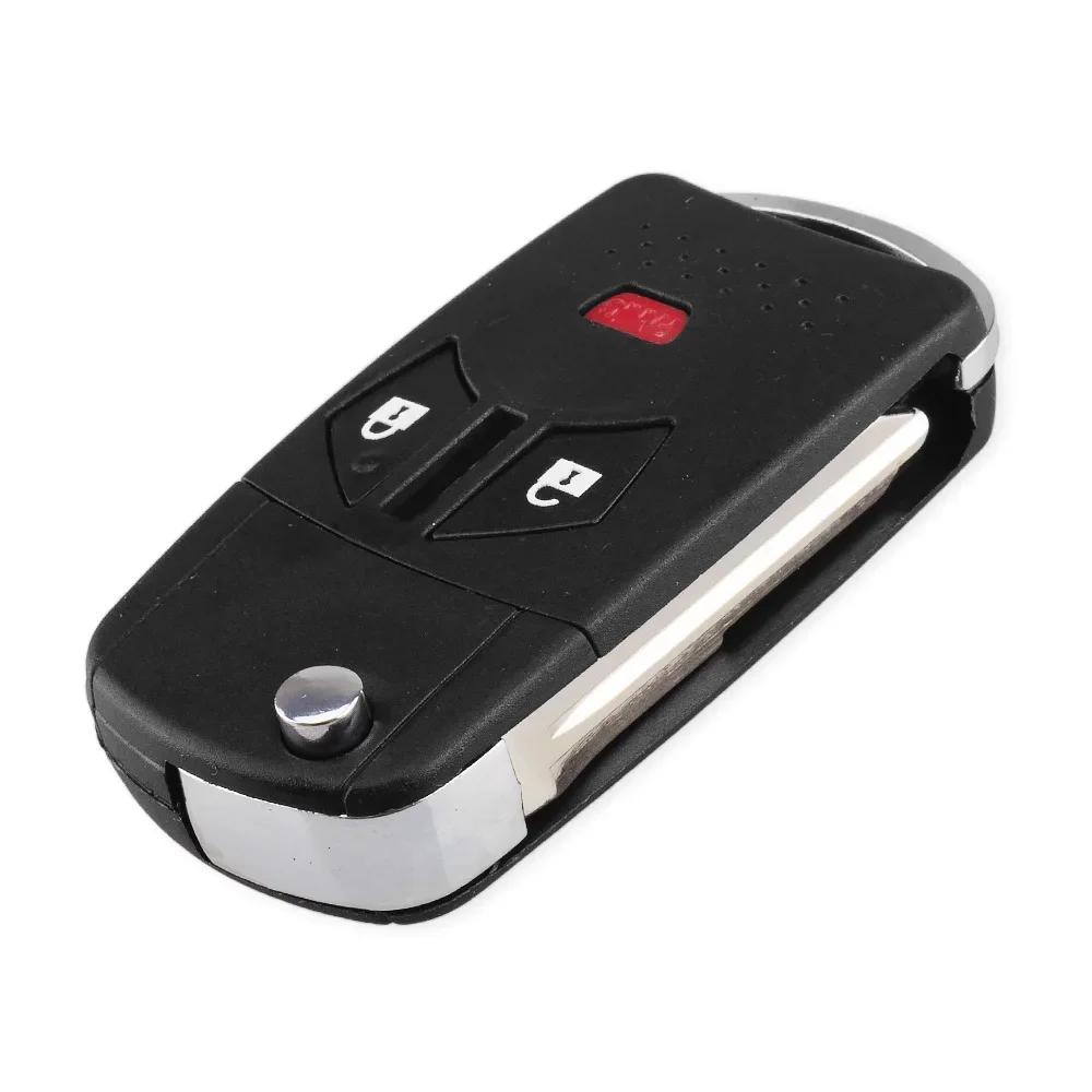 Coque de clé télécommandée modifiée Dandkey à rabat pour Mitsubishi Galant Eclipse Lancer 3/4 Boutons Étui de clé de voiture pliable