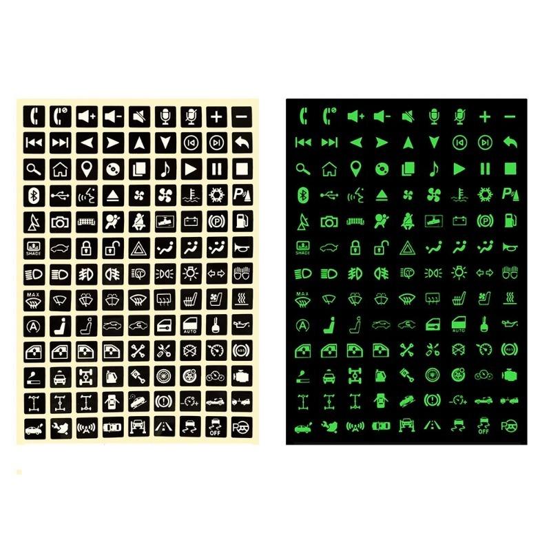 Samochodowe Naklejki Luminescencyjne na Przyciski Naklejka na Przyciski Panelu Instrumentów PET Dekoracja Ciężarówki Podnośnik Szyb Naklejki na Deskę Rozdzielczą Samochodu