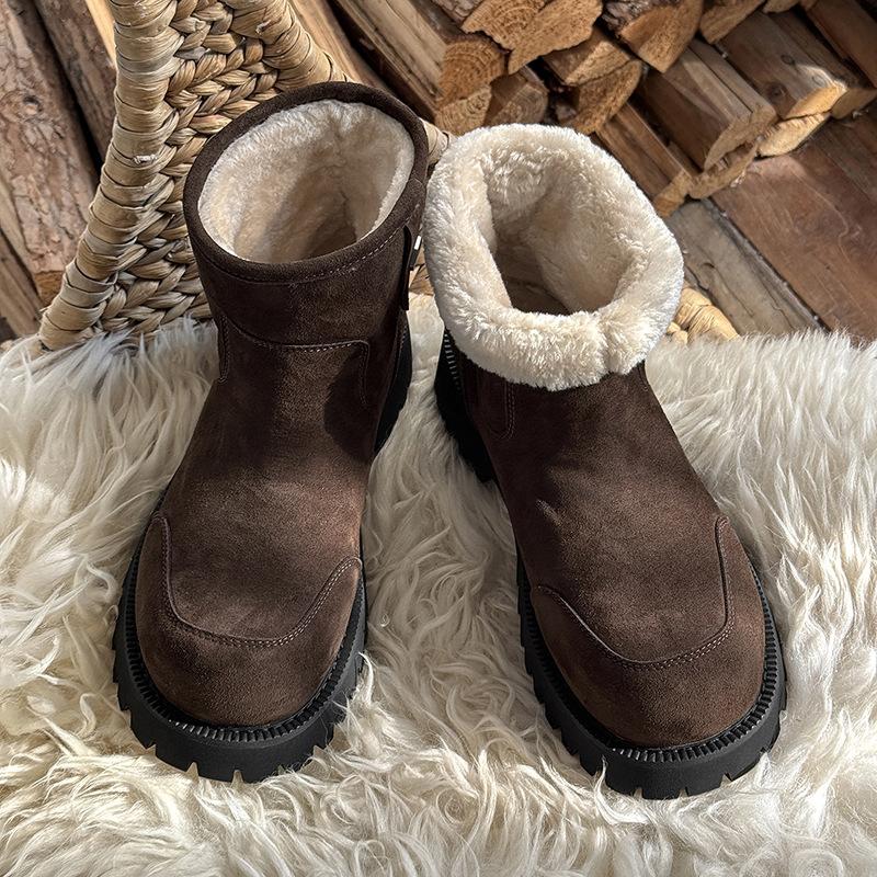 Chelsea Snow Boots Winter Padded Cotton Shoes Platform British Martin Boots Women s size 36 коричневый
