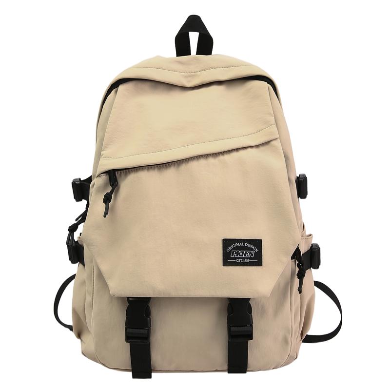 Junior High School Student Schoolbag Men's Solid Color Backpack Women's Travel Backpack