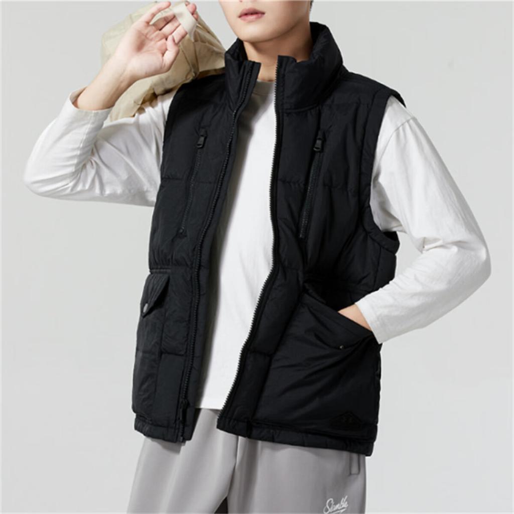 Under Armour Stylish Solid Color Multi-Pocket Outdoor Work Warm Down Vest Men Vests Black 1385862-001