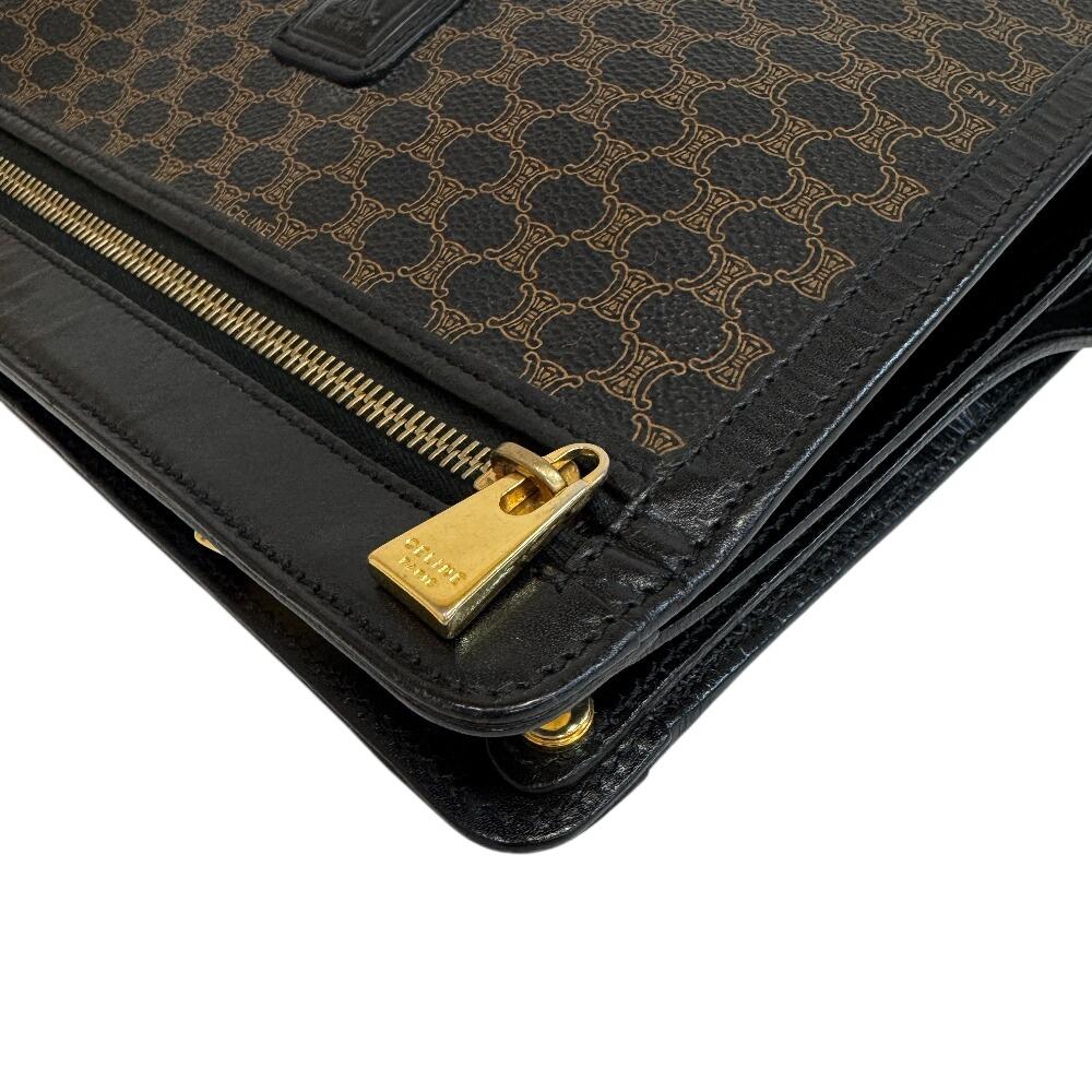 CELINE business bag pouch Macadam leather Clutch bag black leather Used