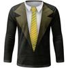 Funny Gentleman Suit Graphci Long Sleeve T Shirt For Men Casual Crew Neck Oversized Tee Shirt Tops For Men Clothes Streetwear
