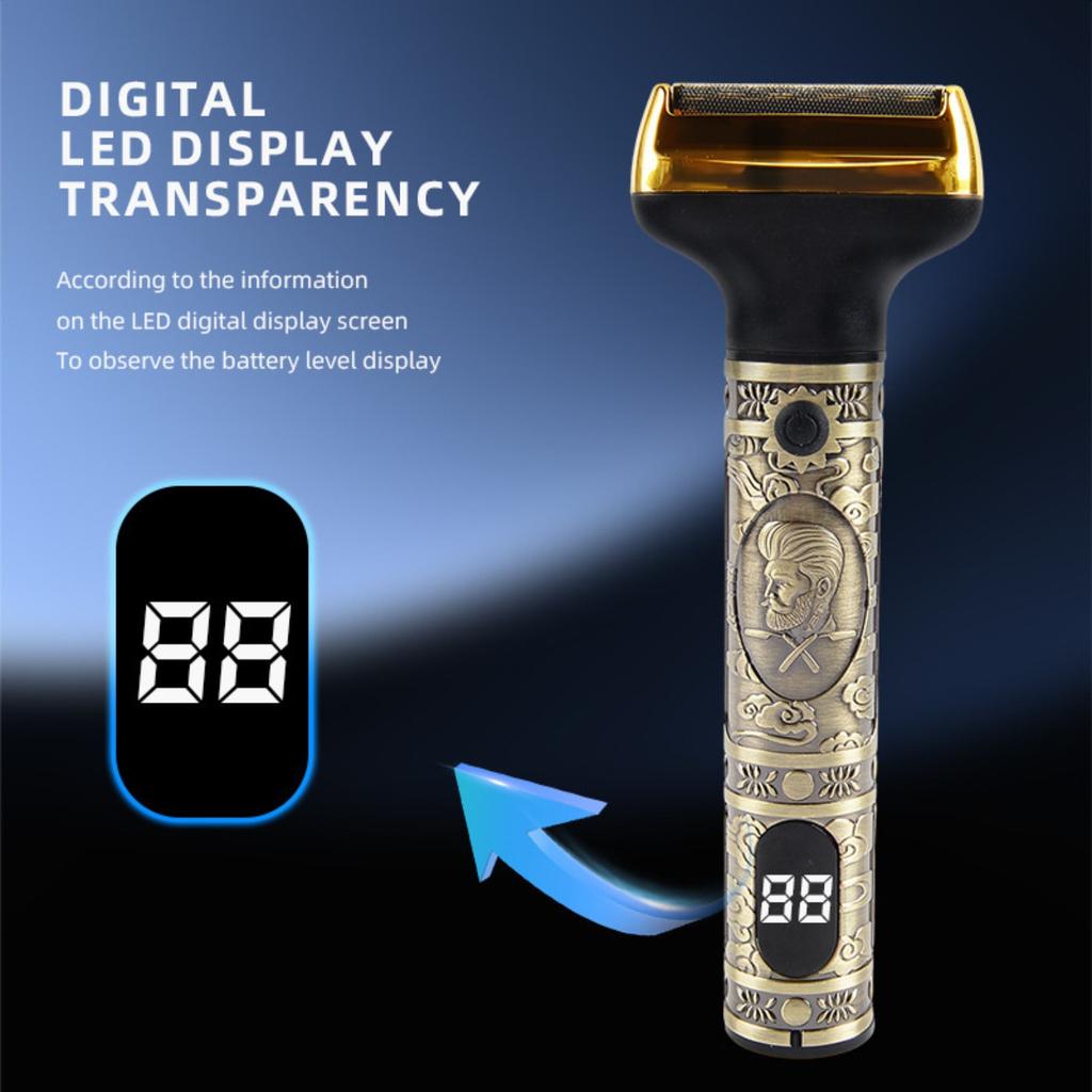 3-in-1 Electric Shaver with Digital Display, USB Rechargeable Beard Trimmer, Hair Clipper & Body Hair Shaver for Men