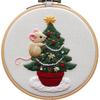 1set Christmas Embroidery Kit, Animal Theme Material Kit with English Stitch Instructions, DIY Embroidery Craft Material Kit