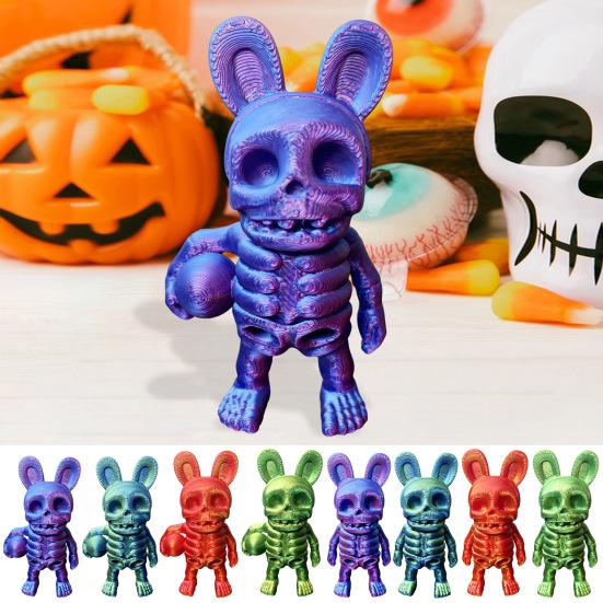 

3D Printed Skeleton Figurine Movable Joints Skeleton Action Figure Poseable Articulated Skeleton Model Toy Desktop Decoration Kids Adults Present B фиолетовый