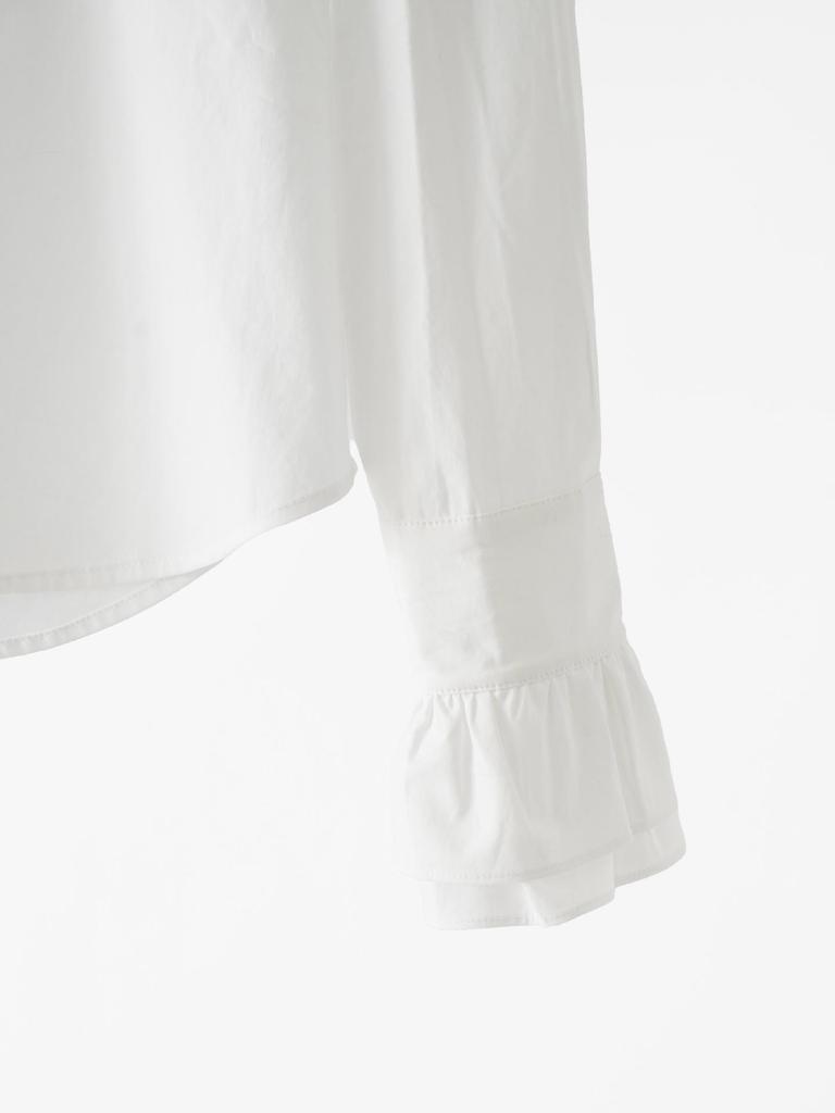 Allow Me to Shine Women's Ruffled High Neck White Poplin Cotton Shirt - Pony Brand Winter Collection